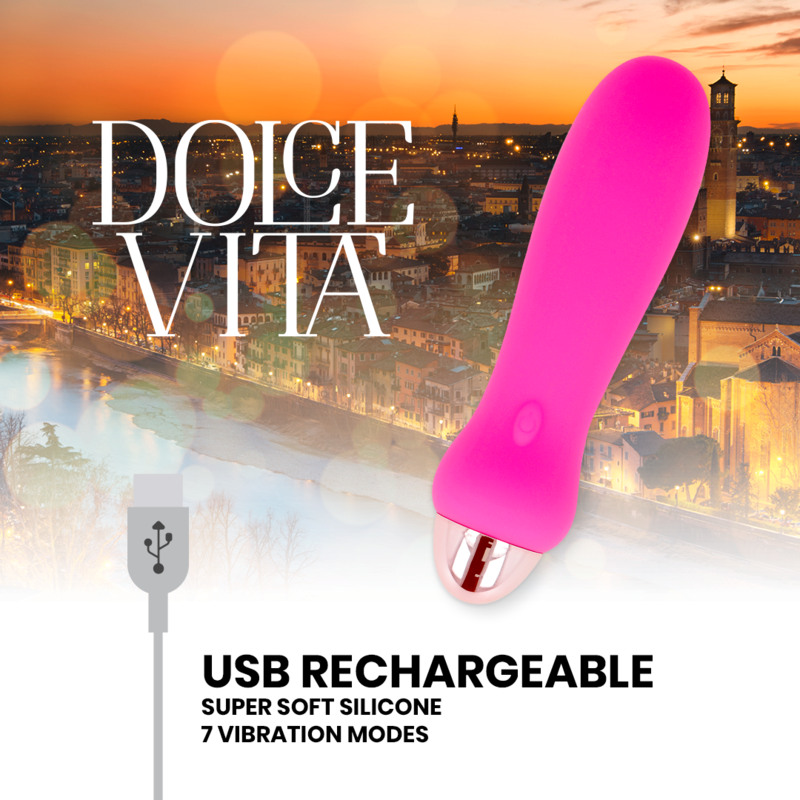 DOLCE VITA - VIBRATEUR RECHARGEABLE CINQ ROSE 7 VITESSES – Image 5