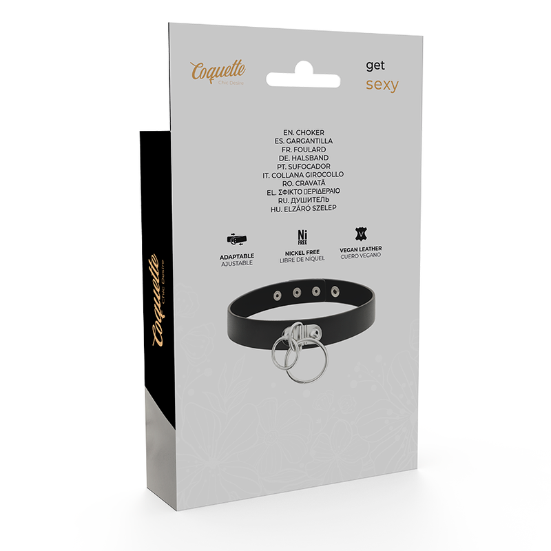 COQUETTE CHIC DESIRE - RAS DE COU DOUBLE ANNEAU EN CUIR VÉGAN – Image 7