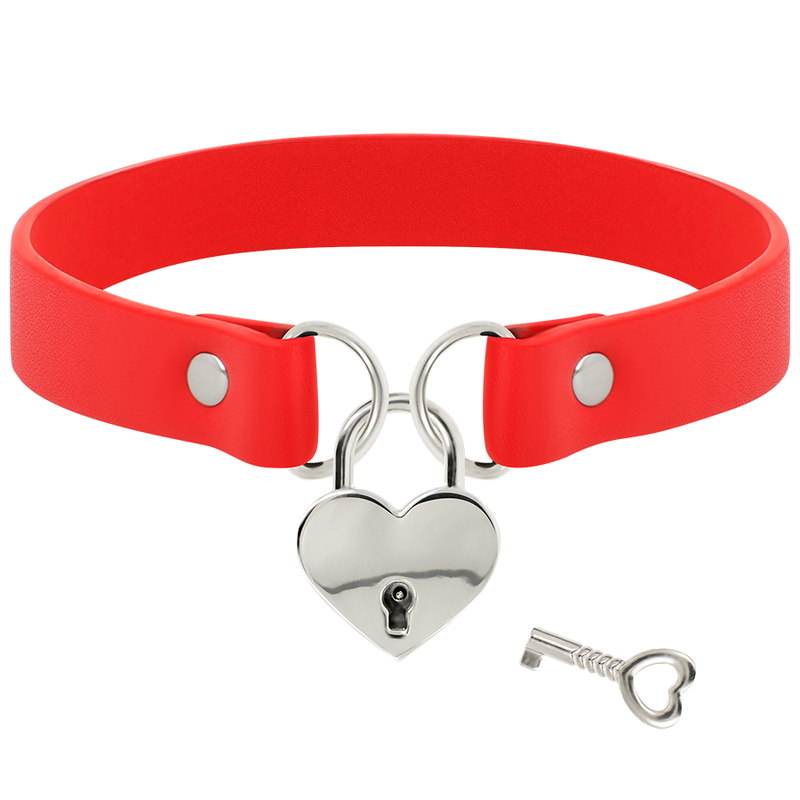 Coquette Chic Desire - Collier En Cuir Vegan Rouge Avec Accessoire Coeur Avec Cl | SexDelice – Image 4