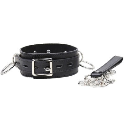 OHMAMA FETISH - COLLIER DE SOUMISSION AVEC 3 ANNEAUX