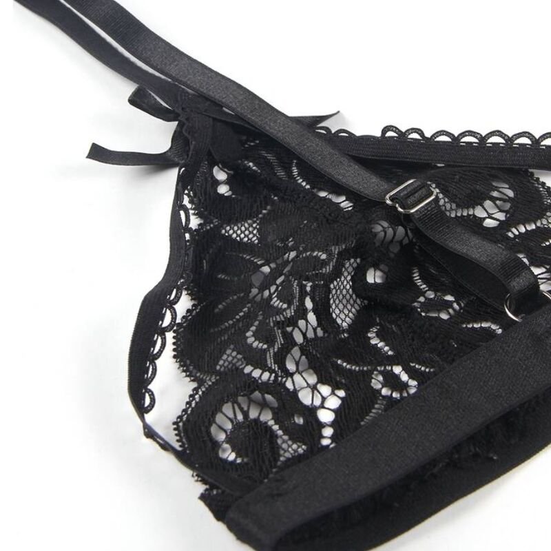 SUBBLIME - SET ENSEMBLE TROIS PIÈCES SOUTIEN-GORGE + PORTE-JARRETELLE + STRING S/M – Image 4