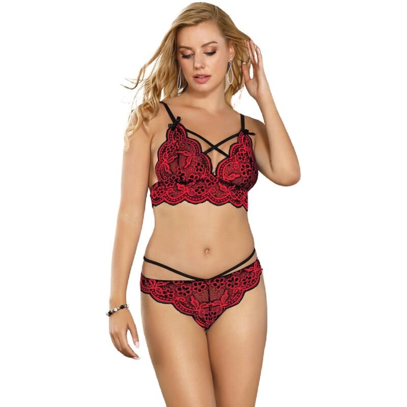 Subblime - Set Ensemble Deux Pièces Top Et Culotte En Dentelle L/xl | SexDelice