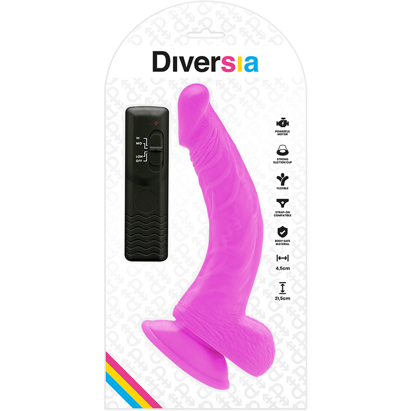 DIVERSIA - DILDO VIBRANT FLEXIBLE VIOLET 21.5 CM -O- 4.5 CM – Image 7
