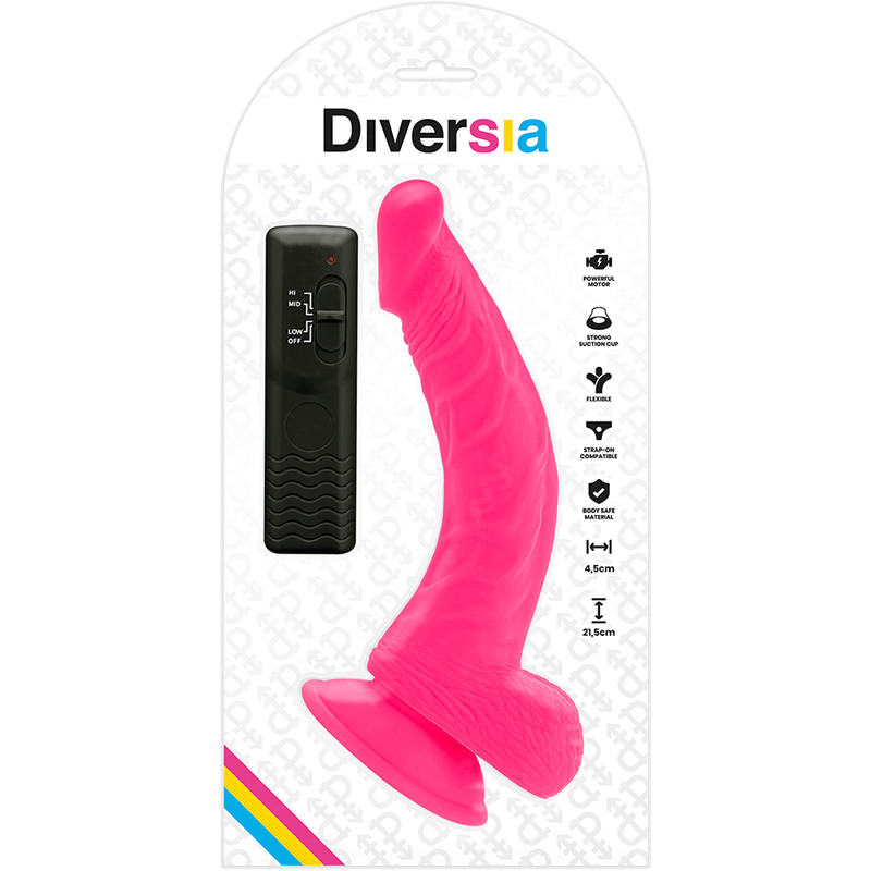 DIVERSIA - DILDO VIBRANT FLEXIBLE ROSE 21.5 CM -O- 4.5 CM – Image 7