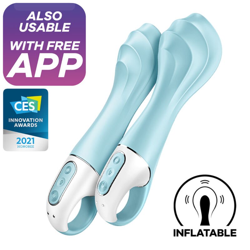 Satisfyer - Air Pump Vibrator 5+ App Gonflable G-Spot Vibrator Bleu | SexDelice