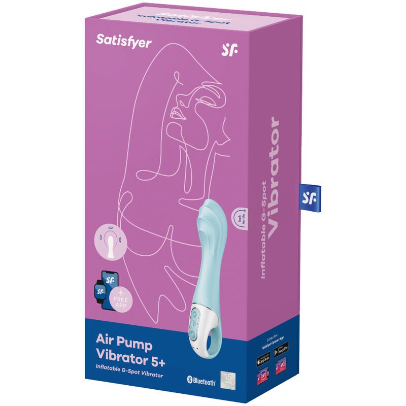 Satisfyer - Air Pump Vibrator 5+ App Gonflable G-Spot Vibrator Bleu | SexDelice – Image 5