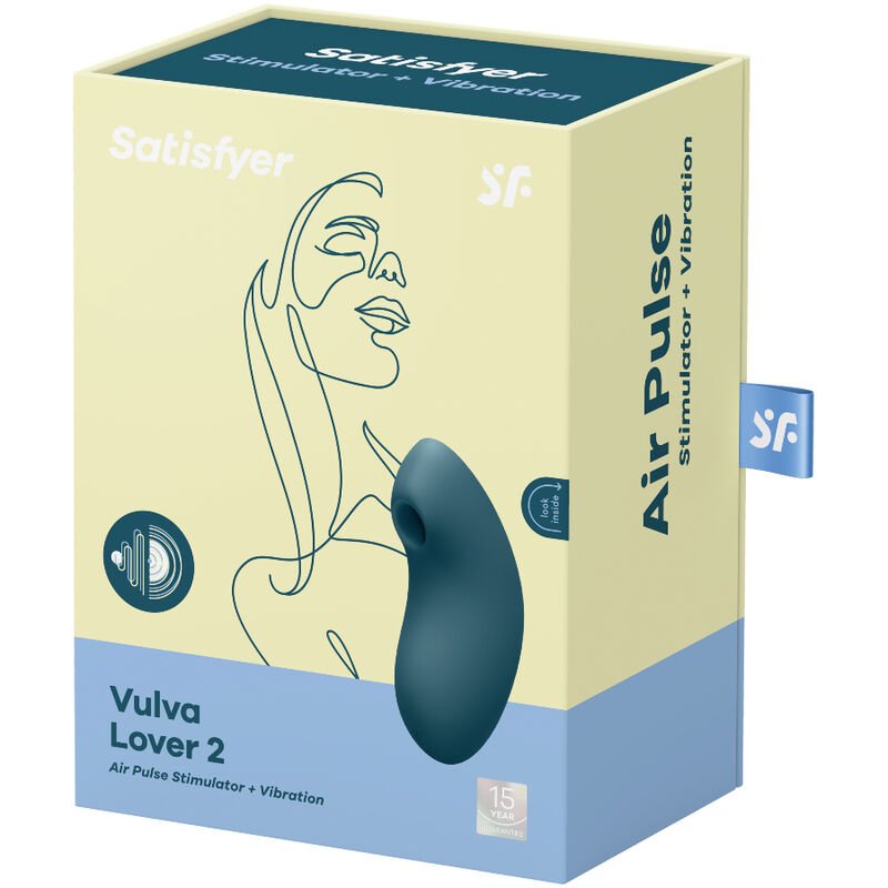 SATISFYER - STIMULATEUR ET VIBRATEUR VULVA LOVER 2 AIR PULSE BLEU – Image 5