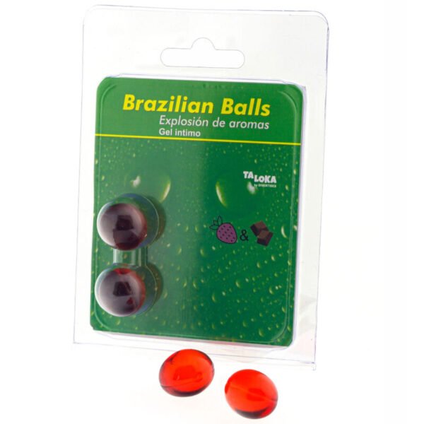 Taloka - 2 Boules Brésiliennes Gel Intime Fraise & Chocolat | SexDelice