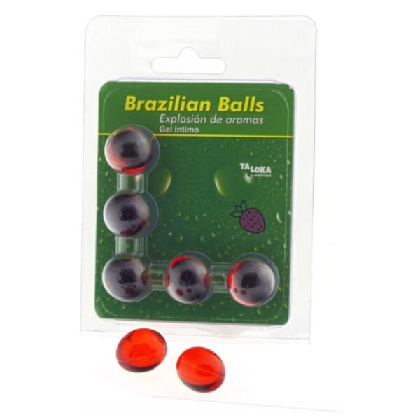 Taloka - 5 Boules Brésiliennes Gel Intime Fraise | SexDelice