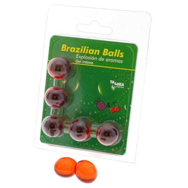 Taloka - 5 Boules Brésiliennes Gel Intime Fraise & Cerise | SexDelice