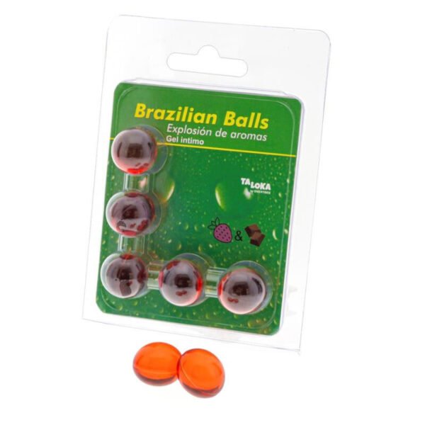 Taloka - 5 Boules Brésiliennes Gel Intime Fraise & Chocolat | SexDelice