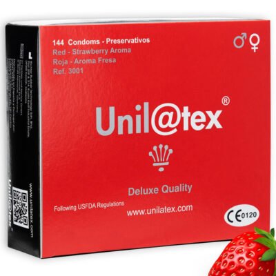 Préservatifs Saveur Fraise Rouge Certifiés 54mm x144