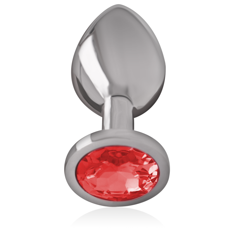 INTENSE - PLUG ANAL EN MÉTAL ALUMINIUM AVEC CRISTAL ROUGE TAILLE L – Image 3