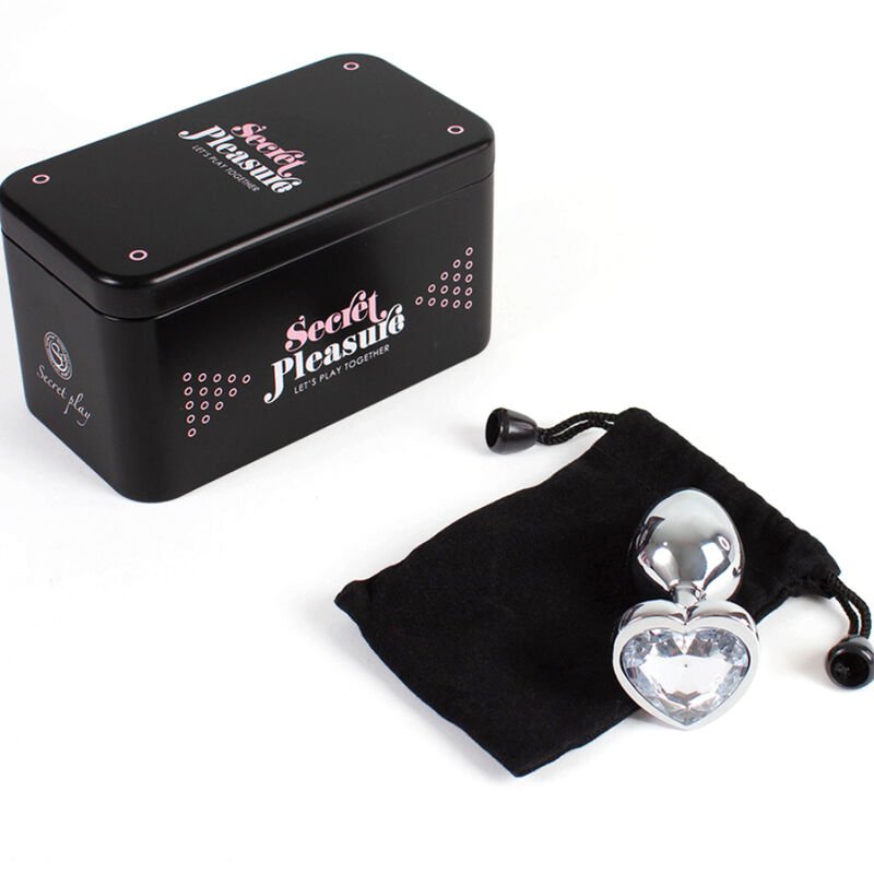 SECRETPLAY - PLUG ANAL EN MÉTAL COEUR CRISTAL CLAIR PETITE TAILLE 7 CM – Image 5