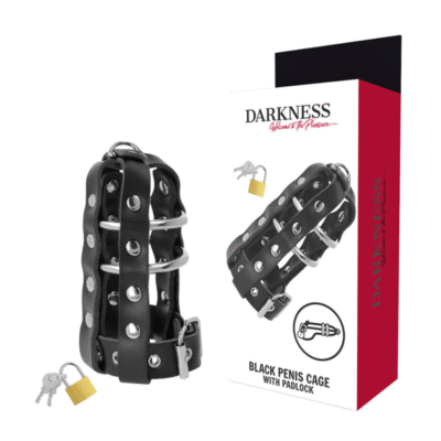 Darkness - Cage De Chasteté En Cuir Avec Serrure | SexDelice