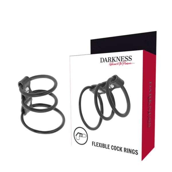 Darkness - Ensemble De 3 Anneaux Pénis Flexibles | SexDelice