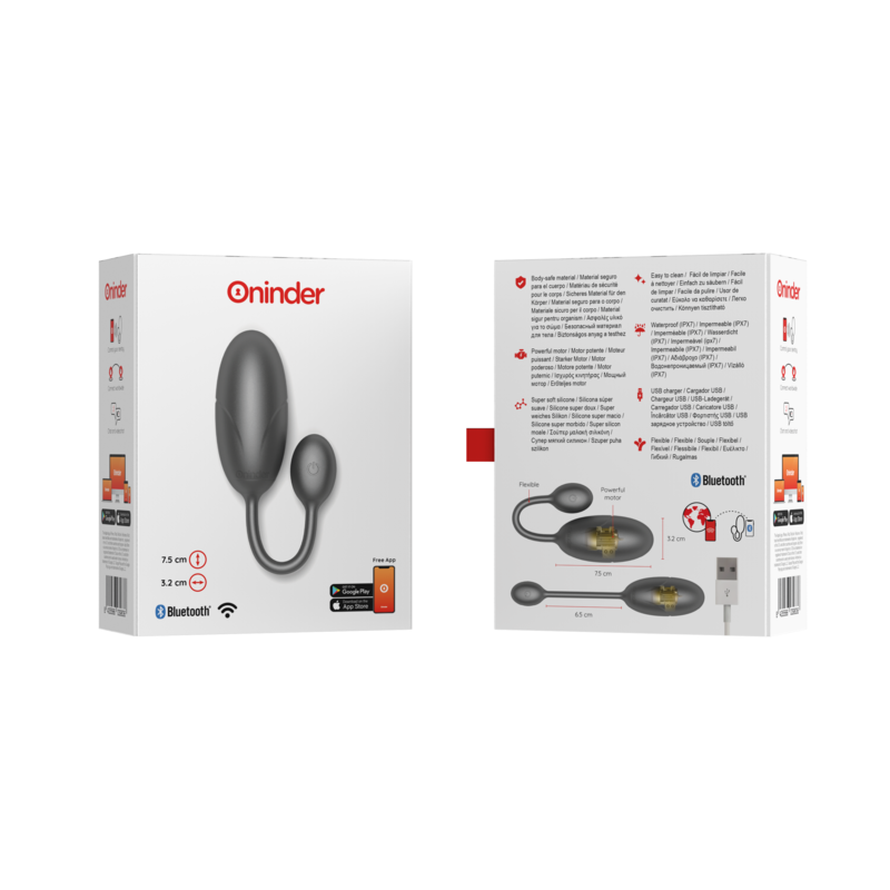 Oninder - Oeuf Vibrant Tokyo Noir 7,5 X 3,2 CM Application Gratuite | SexDelice – Image 9
