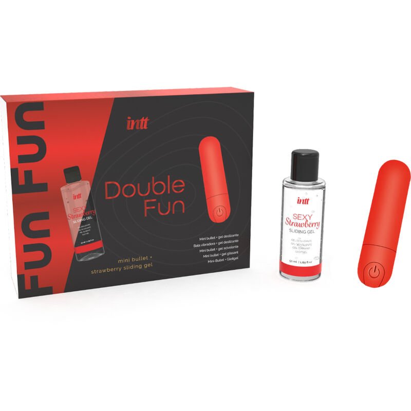INTT RELEASES - KIT DOUBLE FUN AVEC BULLET VIBRANT ET GEL DE MASSAGE À LA FRAISE – Image 4
