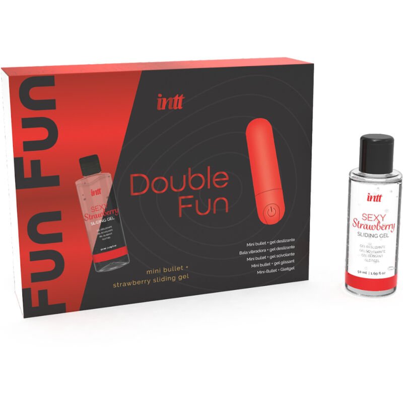 INTT RELEASES - KIT DOUBLE FUN AVEC BULLET VIBRANT ET GEL DE MASSAGE À LA FRAISE – Image 3
