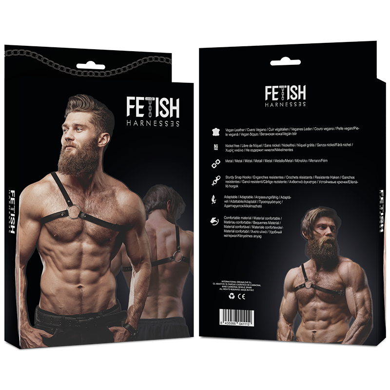 FETISH SUBMISSIVE - HARNAIS EN CUIR ÉCOLOGIQUE POUR HOMMES ÉPAULES CROISÉES ATTITUDE – Image 3