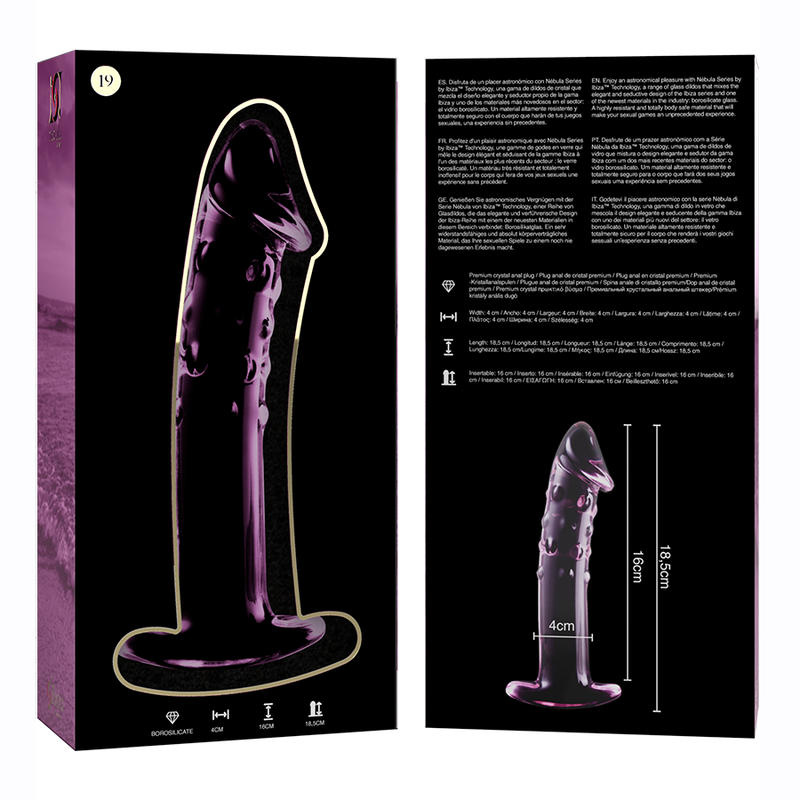 NEBULA SERIES BY IBIZA - MODÈLE 19 GODE EN VERRE BOROSILICATE ROSE 18.5 CM -O- 4 CM – Image 7