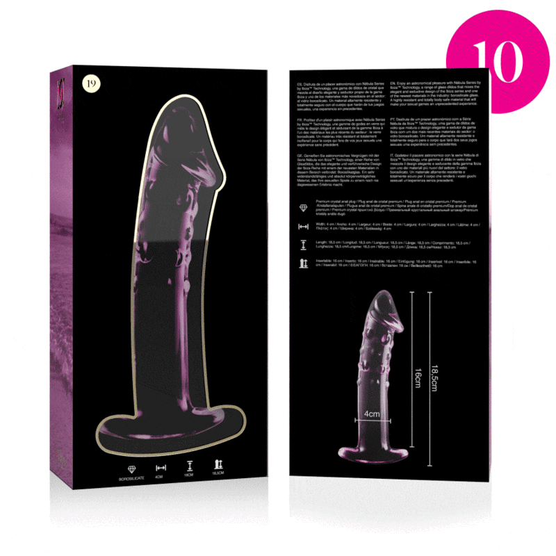 NEBULA SERIES BY IBIZA - MODÈLE 19 GODE EN VERRE BOROSILICATE ROSE 18.5 CM -O- 4 CM – Image 5
