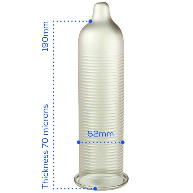 Préservatifs Pasante Effet Chauffant Nervurés 52mm Sac 144 Unités – Image 3