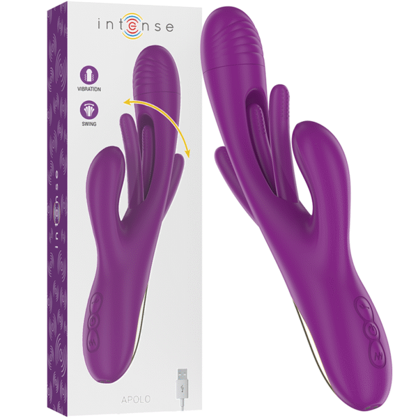 Intense - Apolo Vibrateur Multifonction Rechargeable 7 Vibrations Avec Langue Oscillante Violet | SexDelice