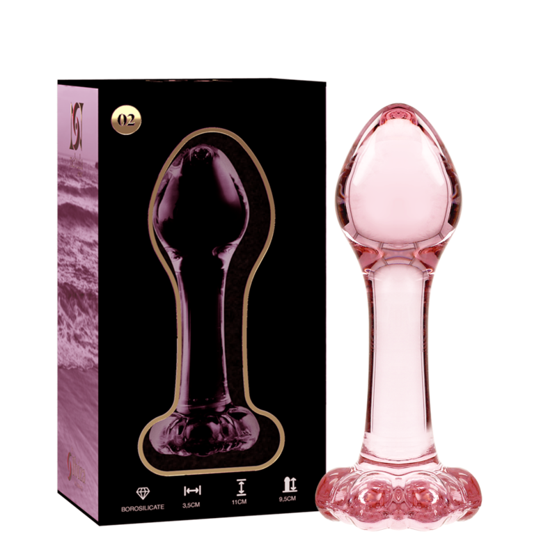 NEBULA SERIES BY IBIZA - PLUG ANAL MODÈLE 2 VERRE BOROSILICATE ROSE 11 CM -O- 3.5 CM