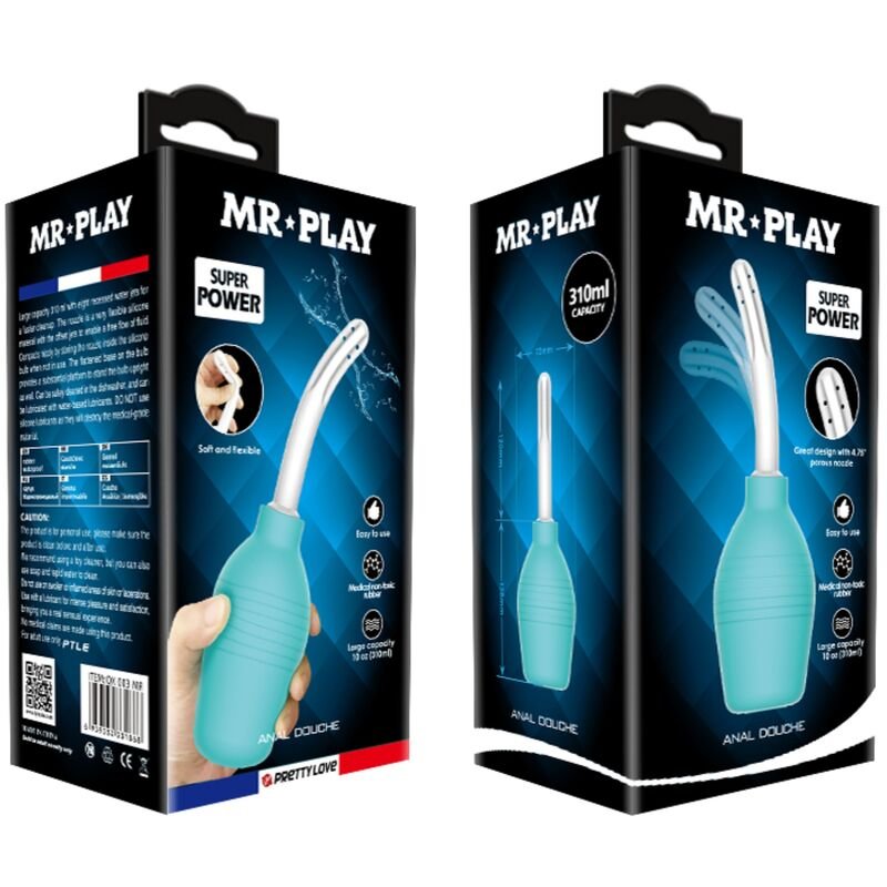 Mr Play - Douche En Caoutchouc Bleu Poire Anal | SexDelice – Image 9