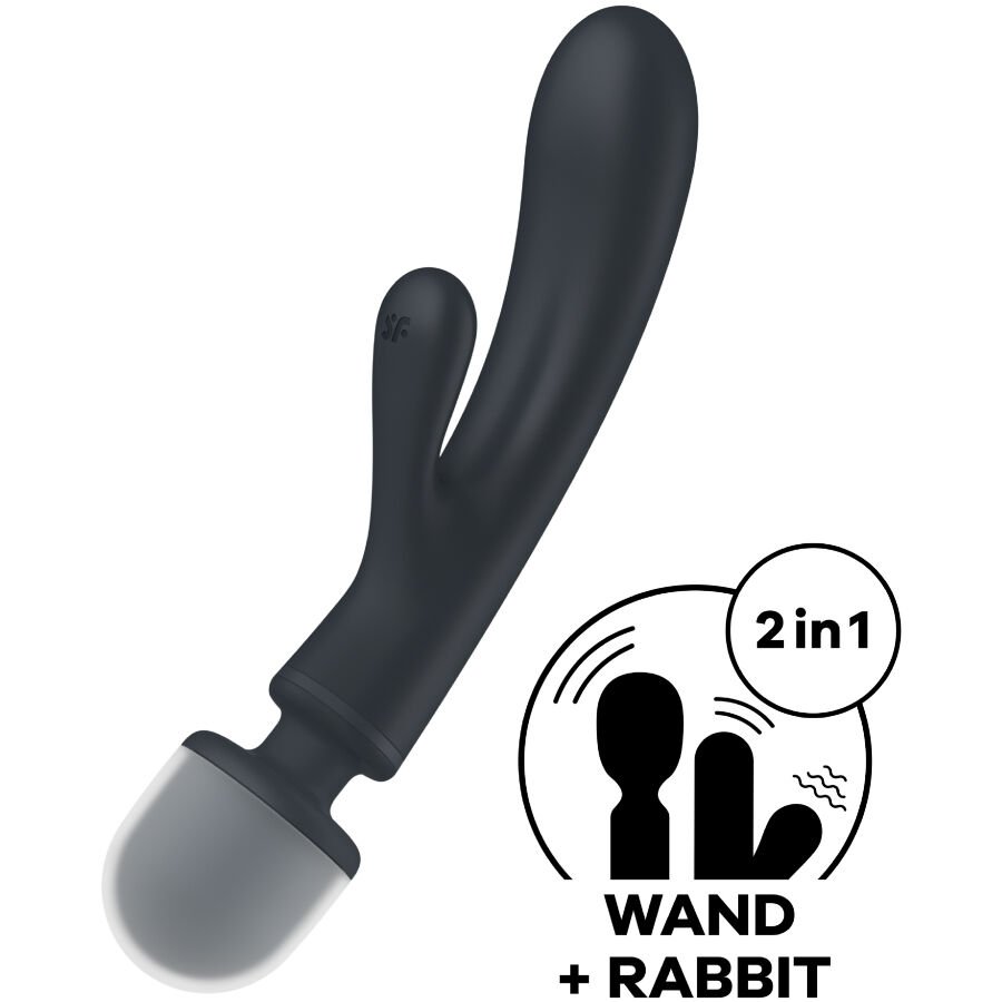 SATISFYER - MASSEUR VIBRATEUR LAPIN TRIPLE LOVER GRIS – Image 7