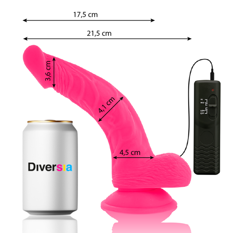 DIVERSIA - DILDO VIBRANT FLEXIBLE ROSE 21.5 CM -O- 4.5 CM – Image 3