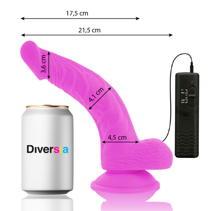 DIVERSIA - DILDO VIBRANT FLEXIBLE VIOLET 21.5 CM -O- 4.5 CM – Image 3