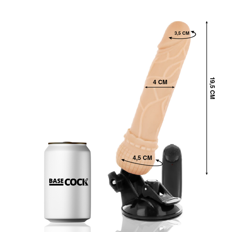 BASECOCK - VIBRATEUR RÉALISTE TÉLÉCOMMANDE NATUREL 19.5 CM -O- 4 CM – Image 3