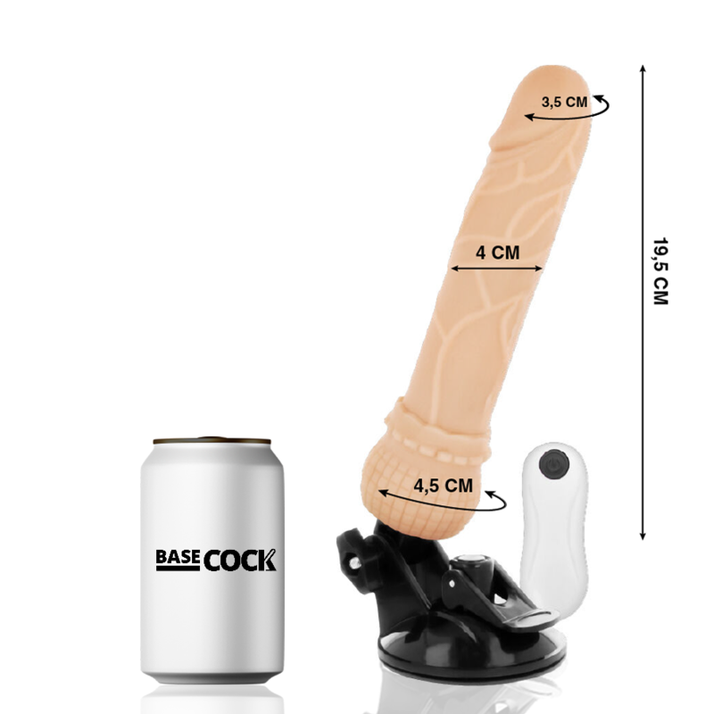 BASECOCK - VIBRATEUR TÉLÉCOMMANDE NATUREL RÉALISTE 19.5 CM -O- 4 CM – Image 3