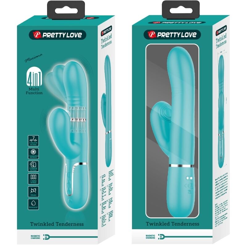 PRETTY LOVE - VIBRATEUR MULTIFONCTION G-SPOT VERT AQUA – Image 5