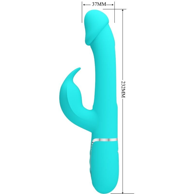 PRETTY LOVE - VIBRATEUR DEJON RABBIT 3 EN 1 MULTIFONCTION VERT AQUA – Image 8