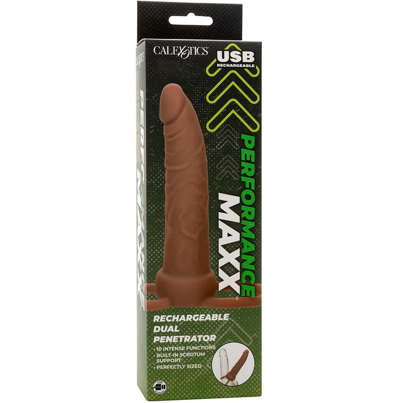 CALEXOTICS - PERFORMANCE MAXX RECHARGEABLE DOUBLE PÉNÉTRATEUR PEAU BRUN – Image 16