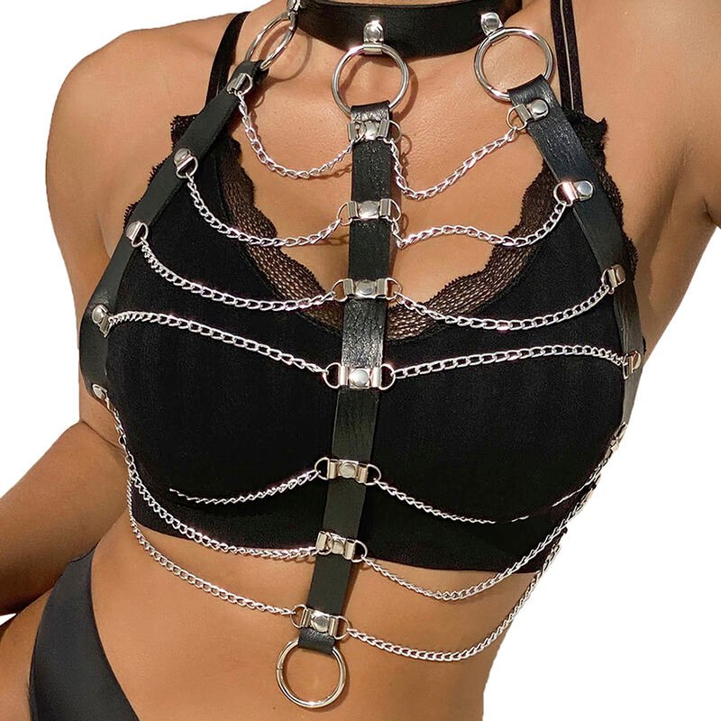 Subblime - Harnais Poitrine Chaîne S En Cuir Noir Taille Unique | SexDelice