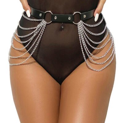 Subblime - Chaîne Cuir Ceinture Noire Taille Unique | SexDelice