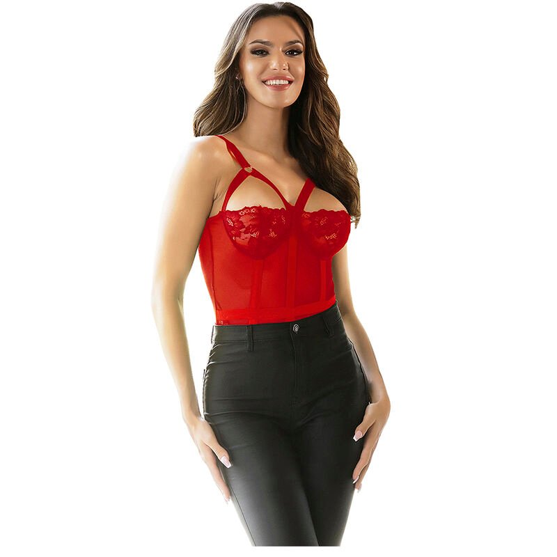 Subblime - Teddy Avec Jarretière Détail Poitrine Rouge L/xl | SexDelice – Image 4