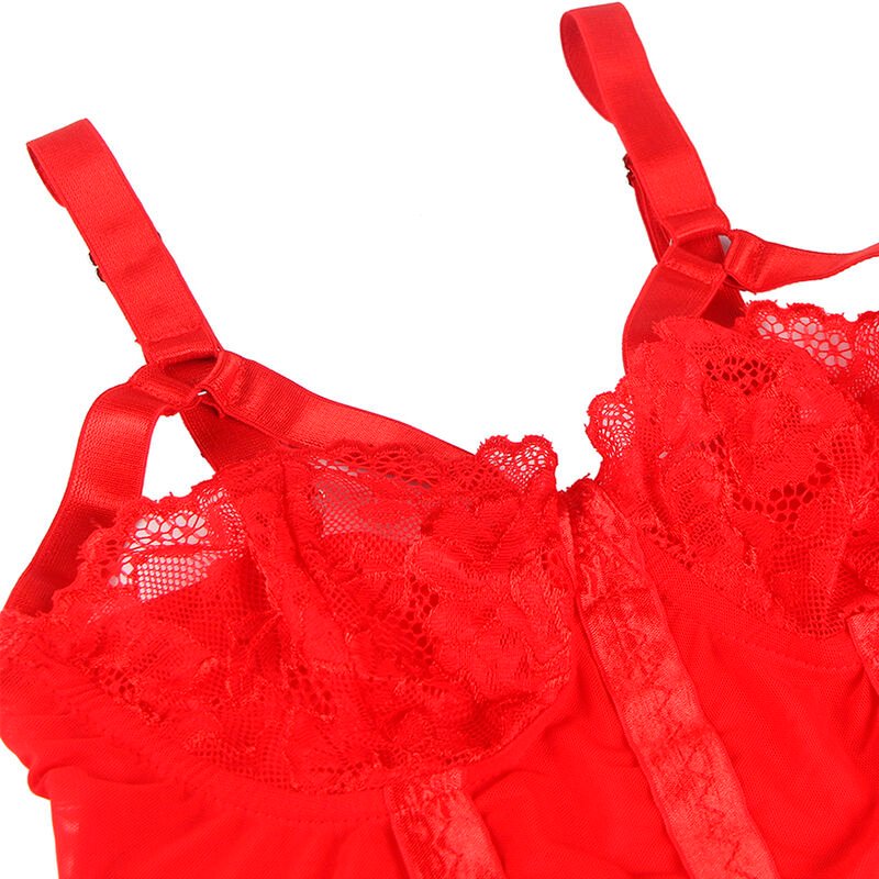Subblime - Teddy Avec Jarretière Détail Poitrine Rouge L/xl | SexDelice – Image 7