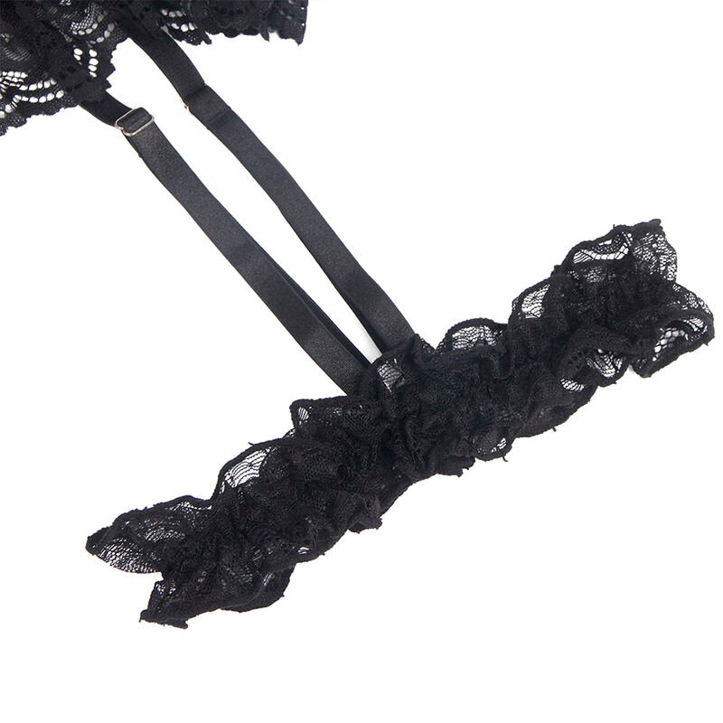 Subblime - Teddy Avec Jarretière Avec Détail Dentelle Et Bandes Noir L/xl | SexDelice – Image 7