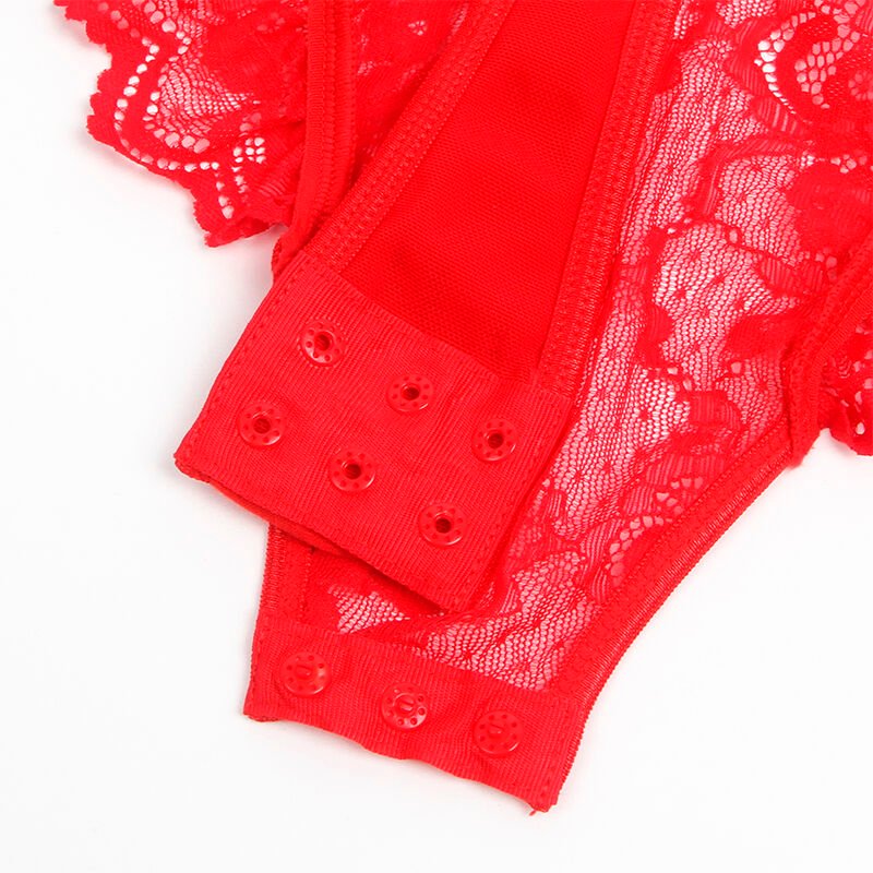 Subblime - Teddy Avec Jarretière Avec Détail Dentelle Et Bandes Rouge L/xl | SexDelice – Image 12