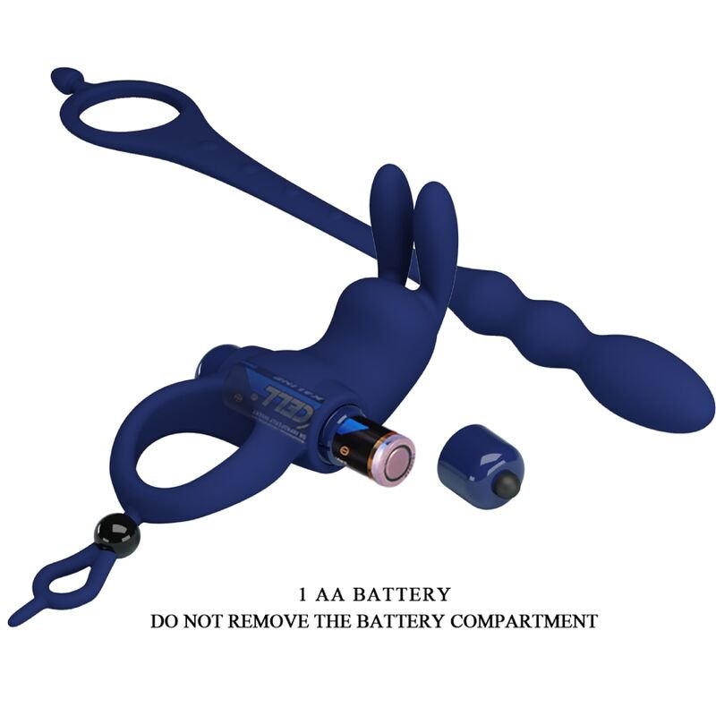 PRETTY LOVE - AYAD ANNEAU VIBRATEUR LAPIN AVEC PLUG BLEU – Image 10