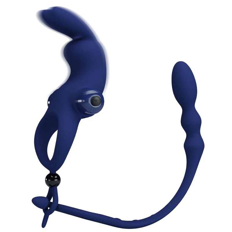 PRETTY LOVE - AYAD ANNEAU VIBRATEUR LAPIN AVEC PLUG BLEU – Image 4