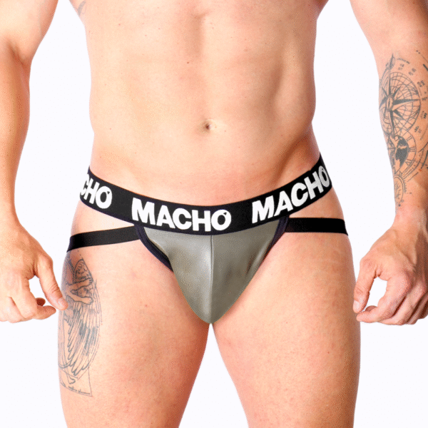 MACHO - MX27GR JOCK CUIR GRIS BEIGE L