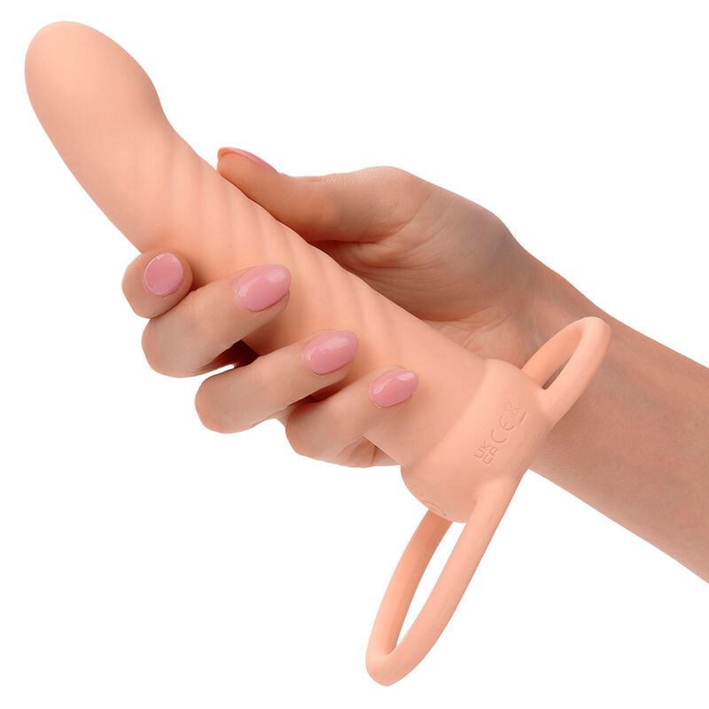 CALEXOTICS - MAXX DOUBLE PÉNÉTRATEUR NERVURÉ 10 VIBRATIONS FLESH – Image 8