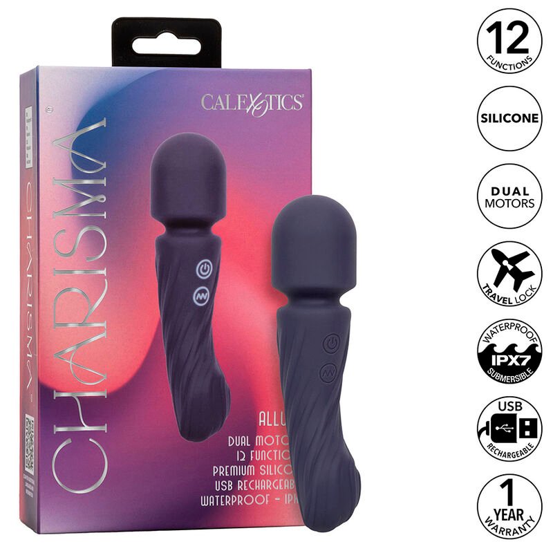 CALEXOTICS - CHARISMA ALLURE MASSEUR DOUBLE MOTEURS 12 FONCTIONS 17,25 CM X 4,5 CM VIOLET – Image 2