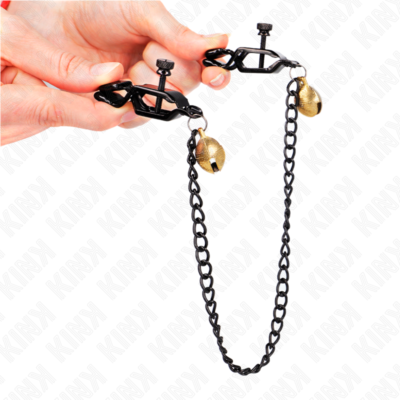 Kink - Pinces À Meton Chaîne Plate Et Cloche Argent 30 CM | SexDelice – Image 5